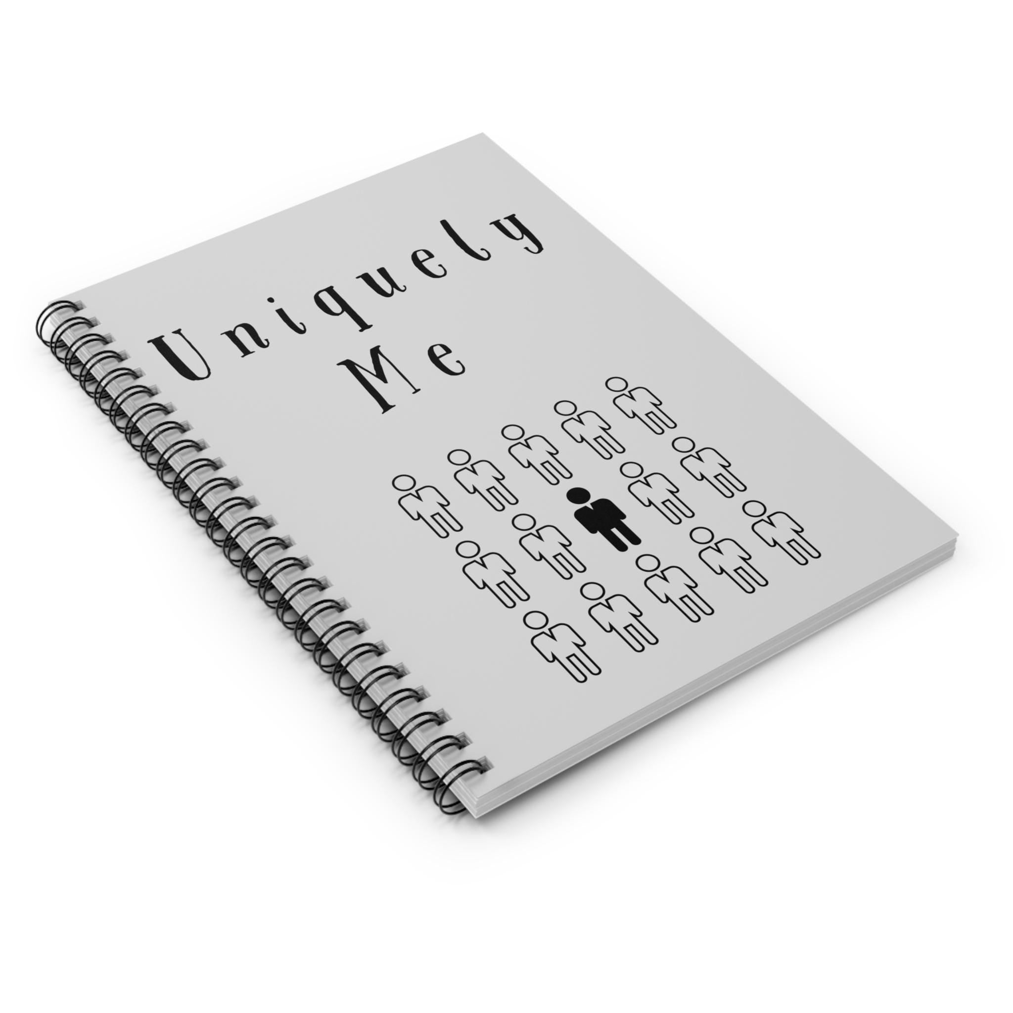 Uniquely Me Spiral Notebook, Self-Love Journal, Motivational Ruled Pages