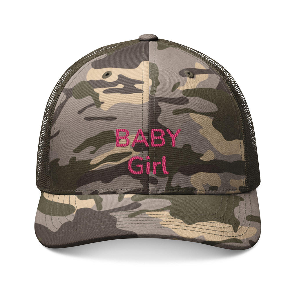 BABY Girl Camouflage Trucker Hat | Camo Embroidered Cap