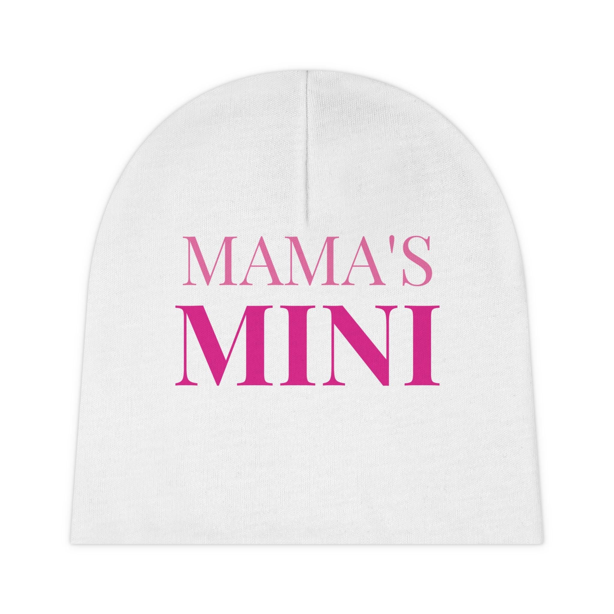 Mama's Mini Baby Beanie | Pink Script Text
