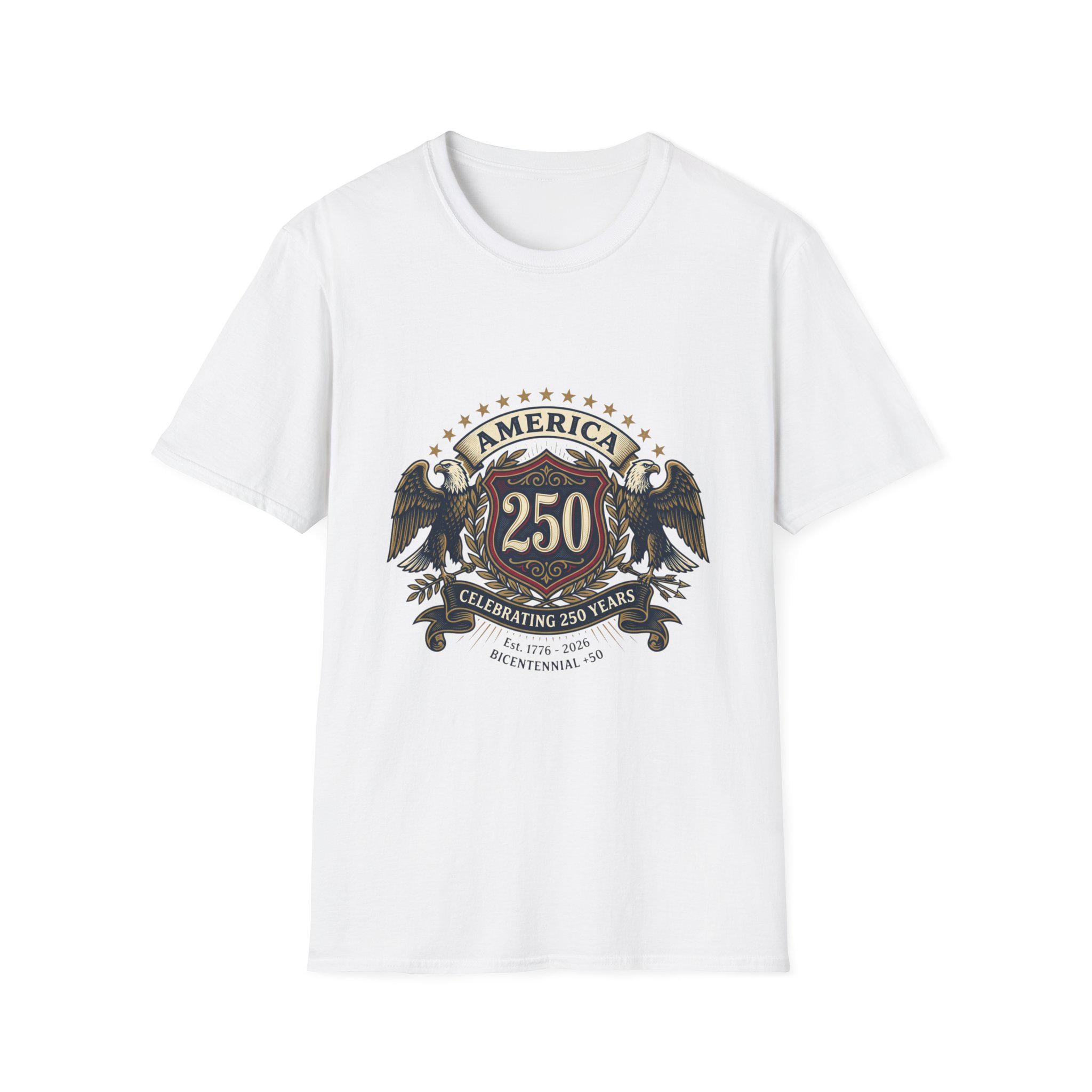 America 250 Crest T-Shirt | Bicentennial Celebration, Eagle Shield Design