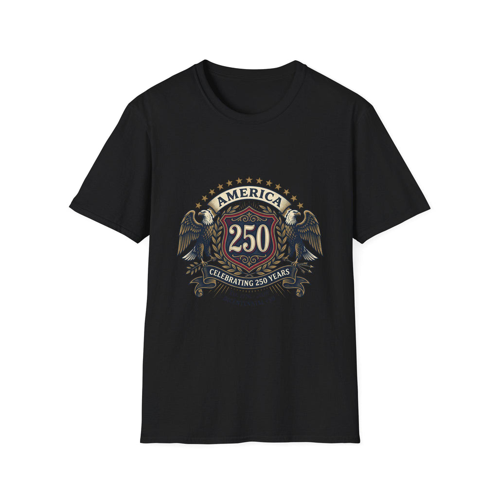 America 250 Crest T-Shirt | Bicentennial Celebration, Eagle Shield Design