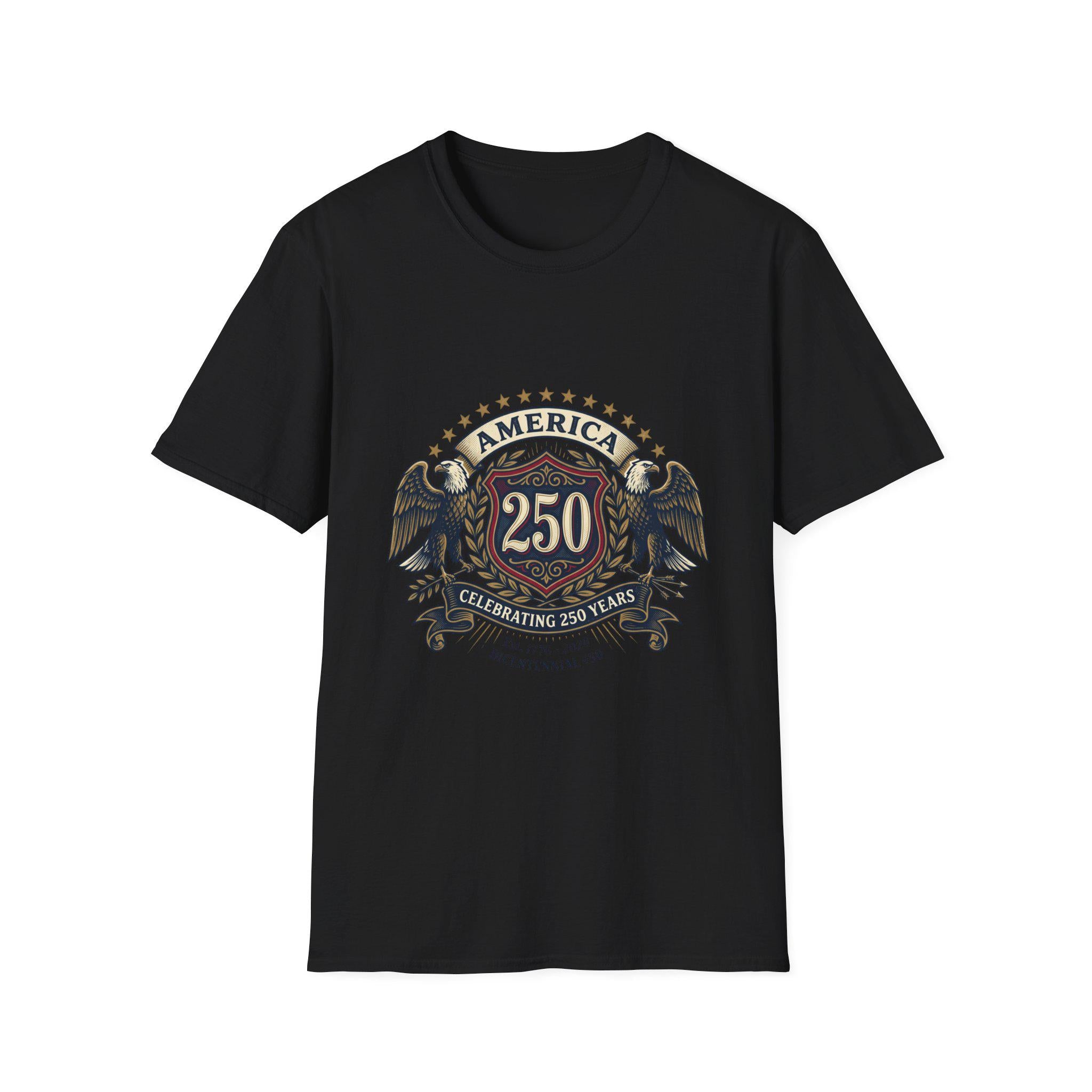 America 250 Crest T-Shirt | Bicentennial Celebration, Eagle Shield Design