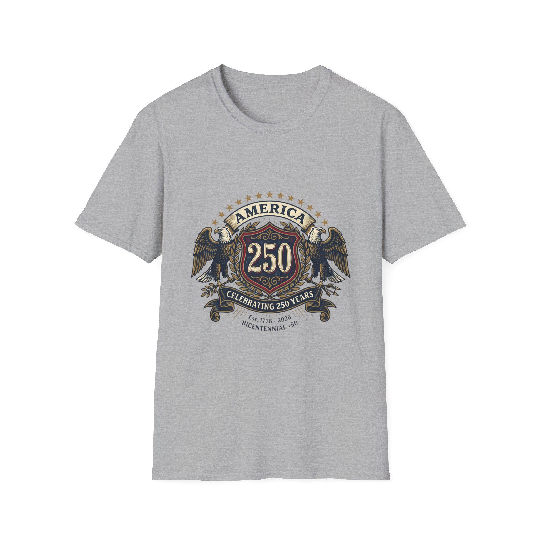 America 250 Crest T-Shirt | Bicentennial Celebration, Eagle Shield Design