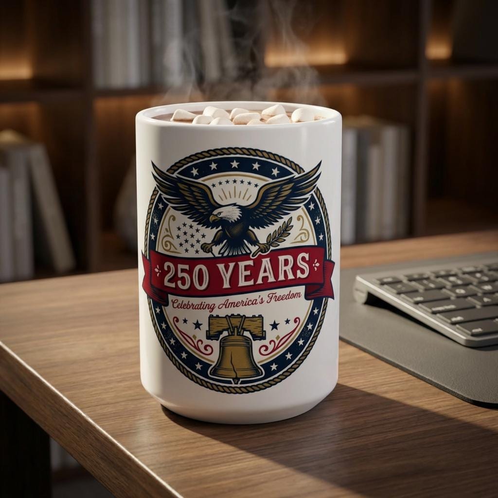 250 Years Eagle Liberty Mug | Patriotic America Anniversary Coffee Cup