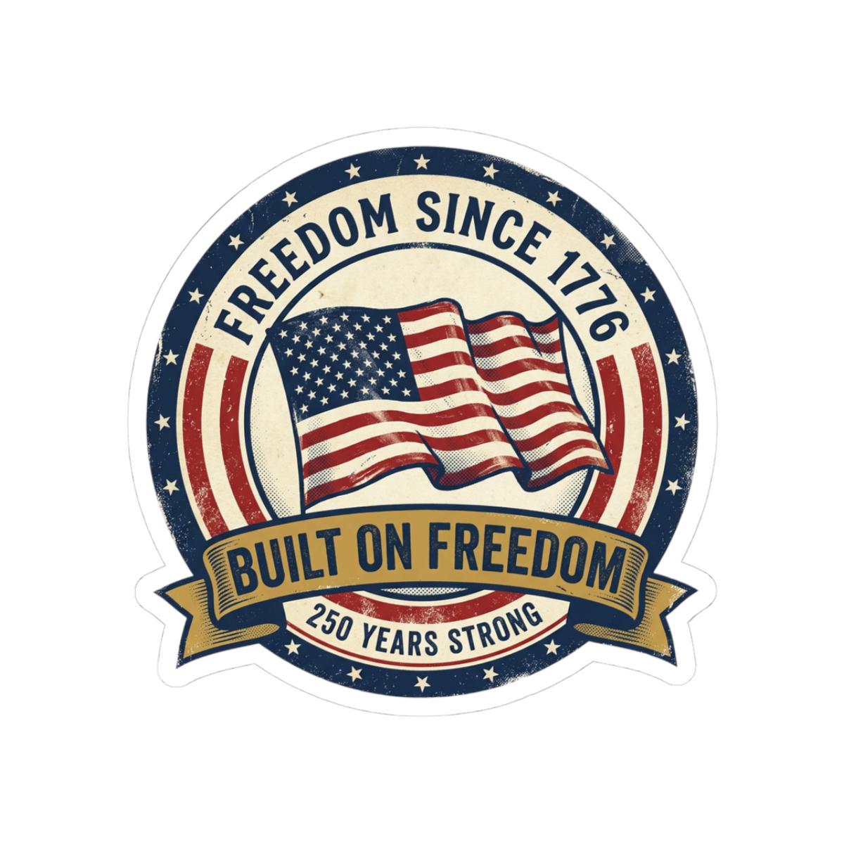 Vintage American Flag Magnet, Freedom Since 1776 Decal, Patriotic Pride Sticker