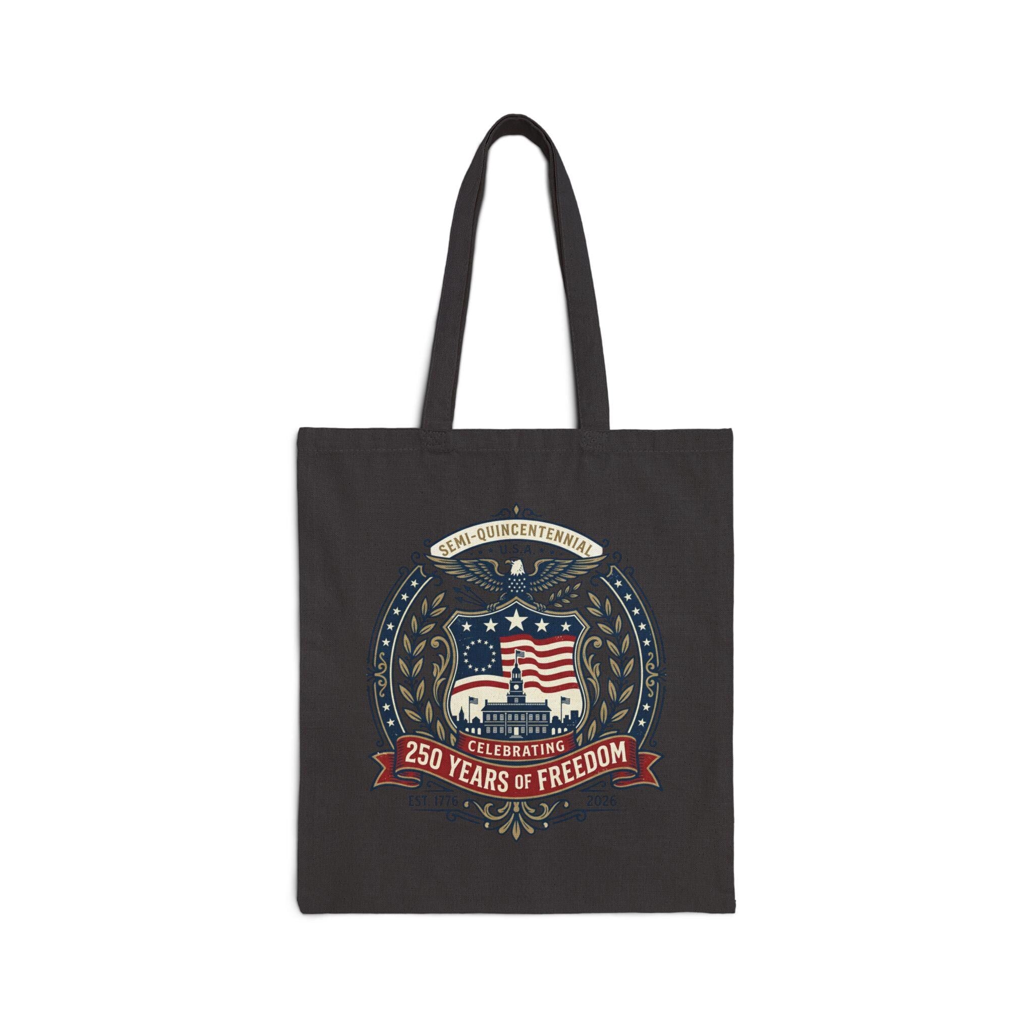 American Flag Centennial Tote Bag, 12oz Cotton Canvas Market Carryall
