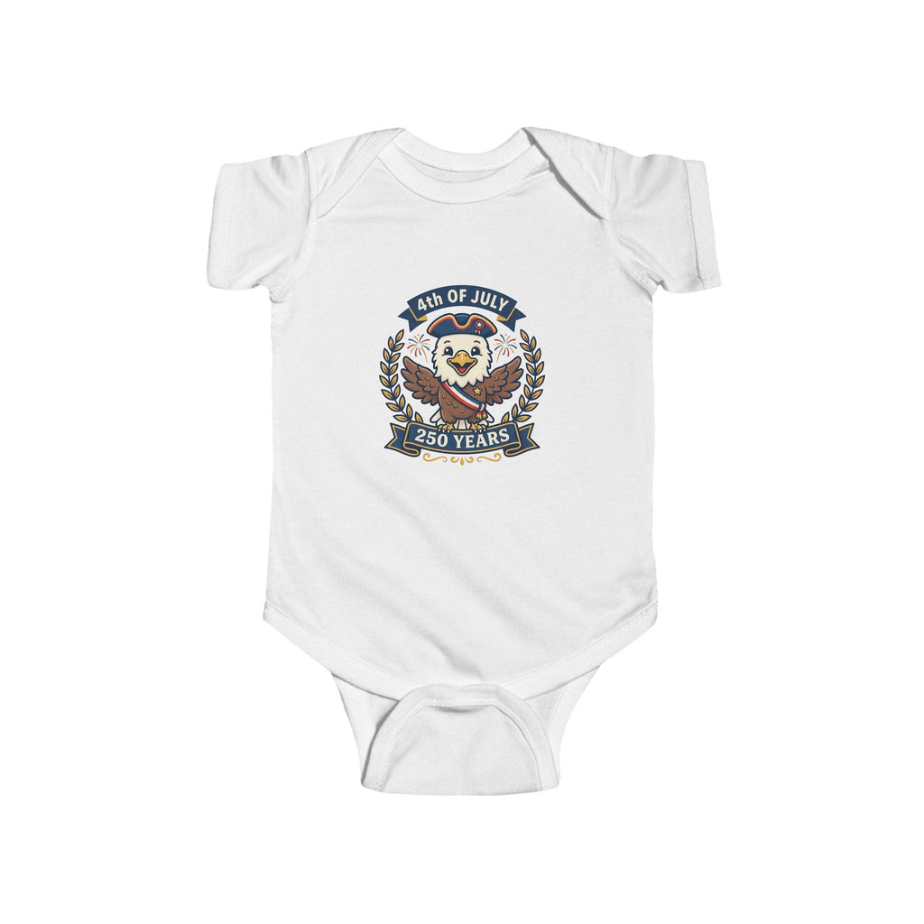 4th of July Eagle Crest Infant Bodysuit | 250 Years Patriotic Emblem