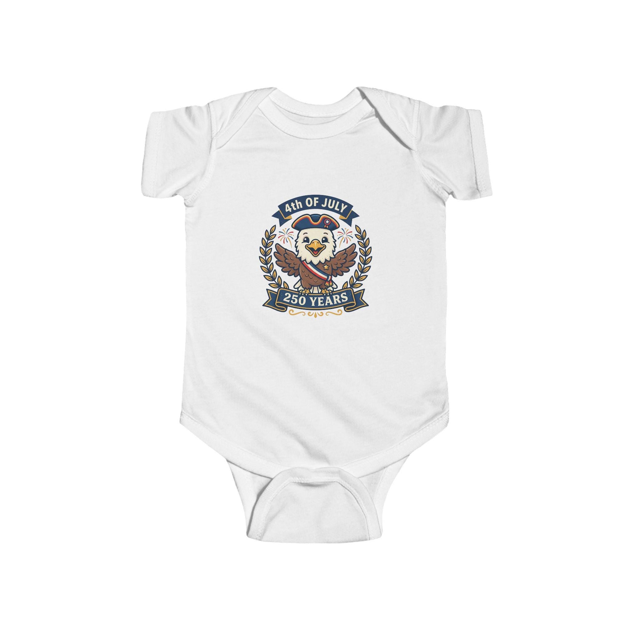 4th of July Eagle Crest Infant Bodysuit | 250 Years Patriotic Emblem