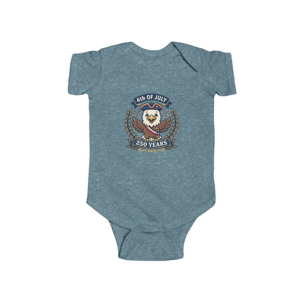 4th of July Eagle Crest Infant Bodysuit | 250 Years Patriotic Emblem