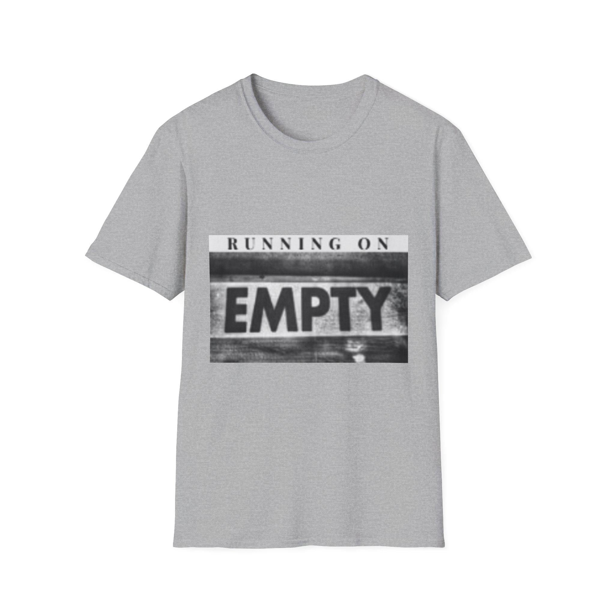 Running on Empty T-Shirt | Grunge Typography, Monochrome