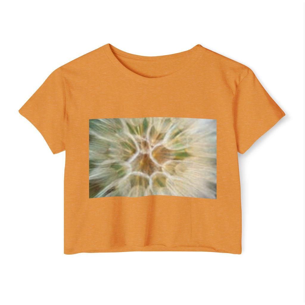 Abstract Dandelion Close-Up Crop Top | Floral Nature Photography, Boho Festival