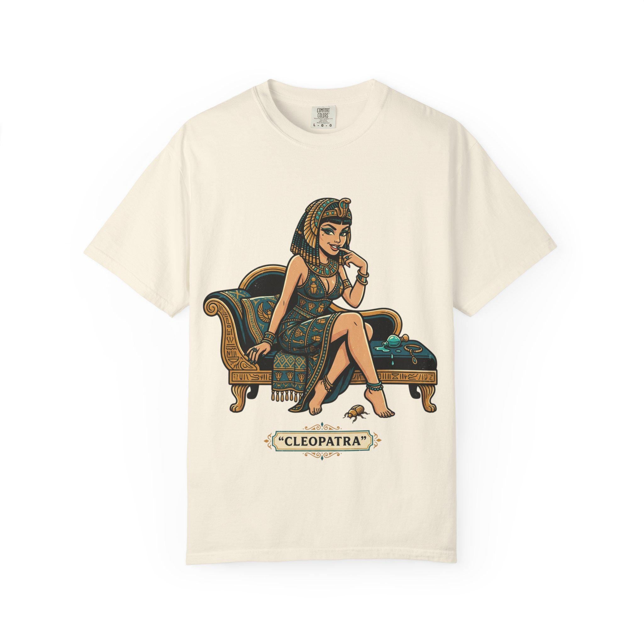 Cleopatra Illustration T-shirt | Vintage Egyptian Pinup, Lounge Artwork