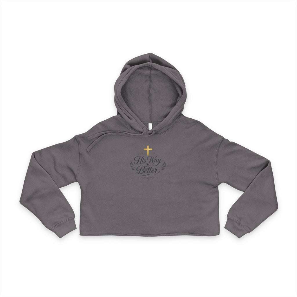 Gold Cross Floral Heart Cropped Hoodie | Religious Faith Christian Apparel