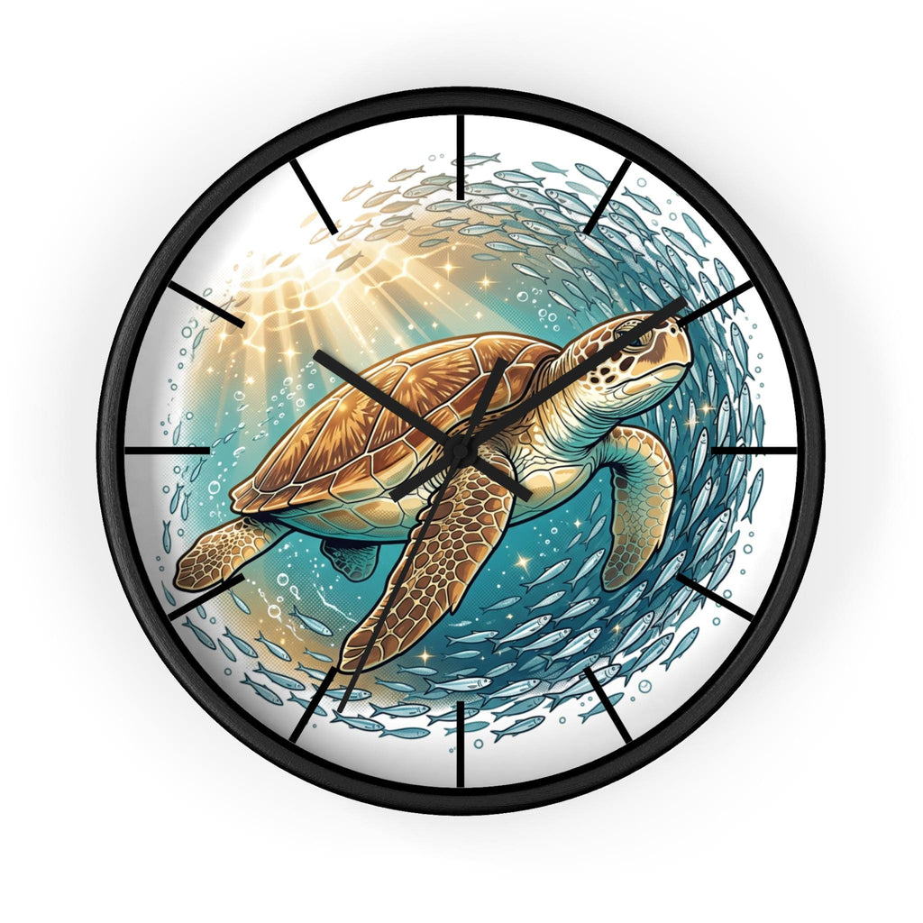 Sea Turtle Illustration Wall Clock | Ocean Wildlife Clock