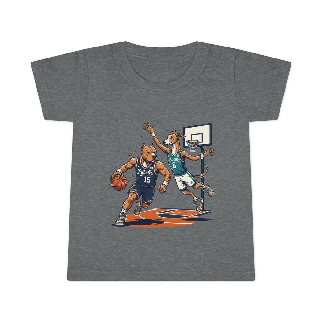 Basketball Dogs Toddler T-shirt | Playful Court Pup Illustration