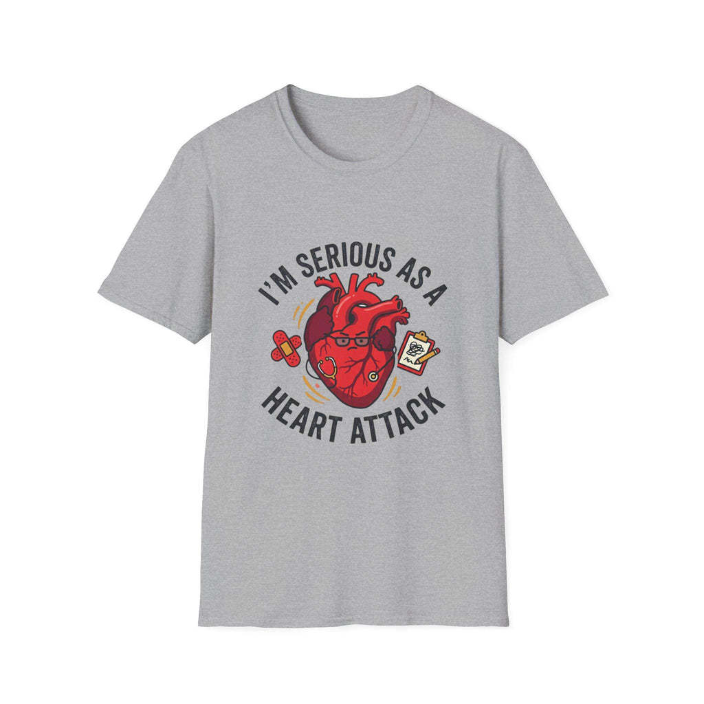 Anatomical Heart Illustration T-Shirt | "I'm Serious as a Heart Attack" Graphic