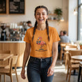 Coffee Flamingo Crop Top | Whimsical Tropical Graphic Tee