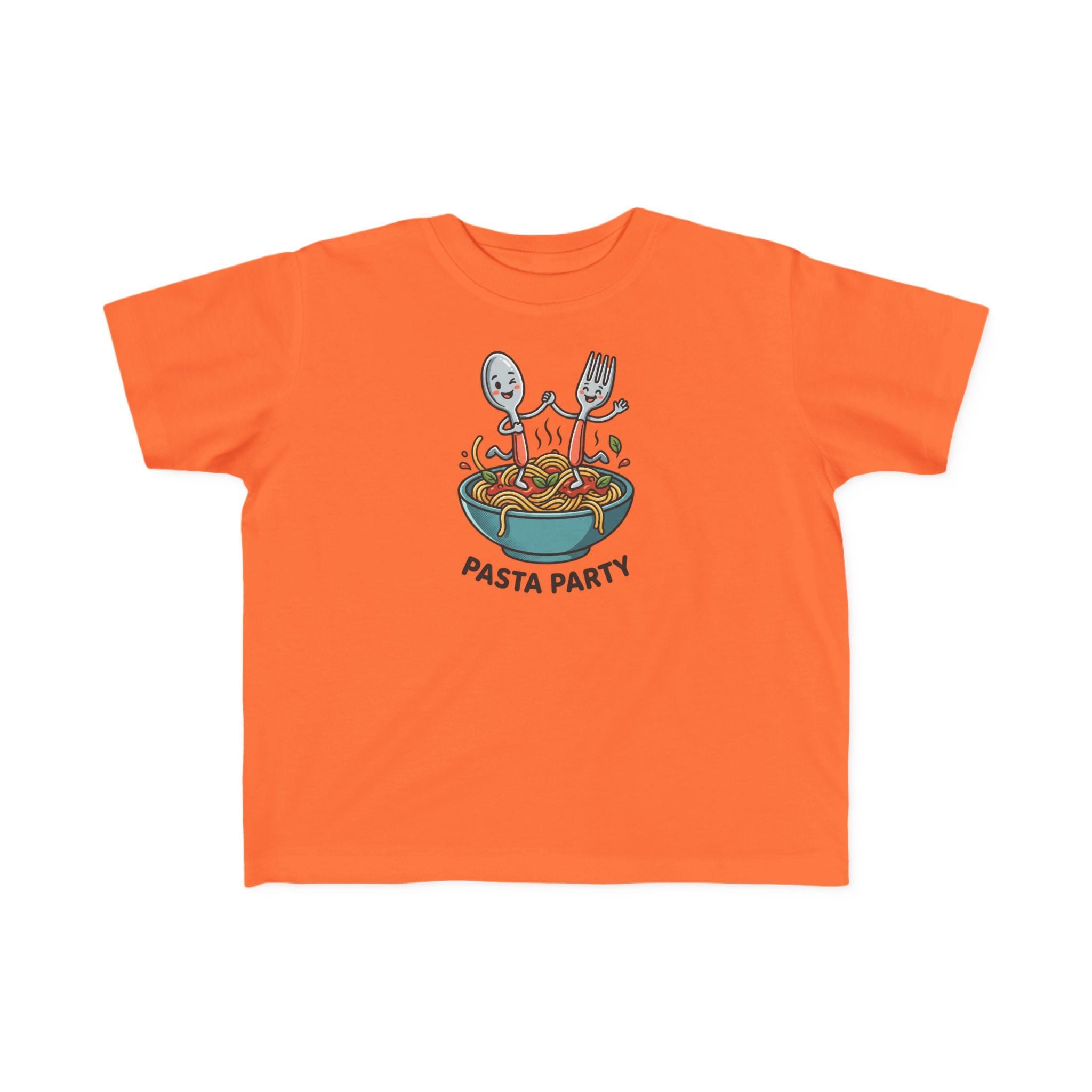 Kids Pasta Party T-Shirt | Spaghetti Bowl Illustration, Fork Spoon Graphic
