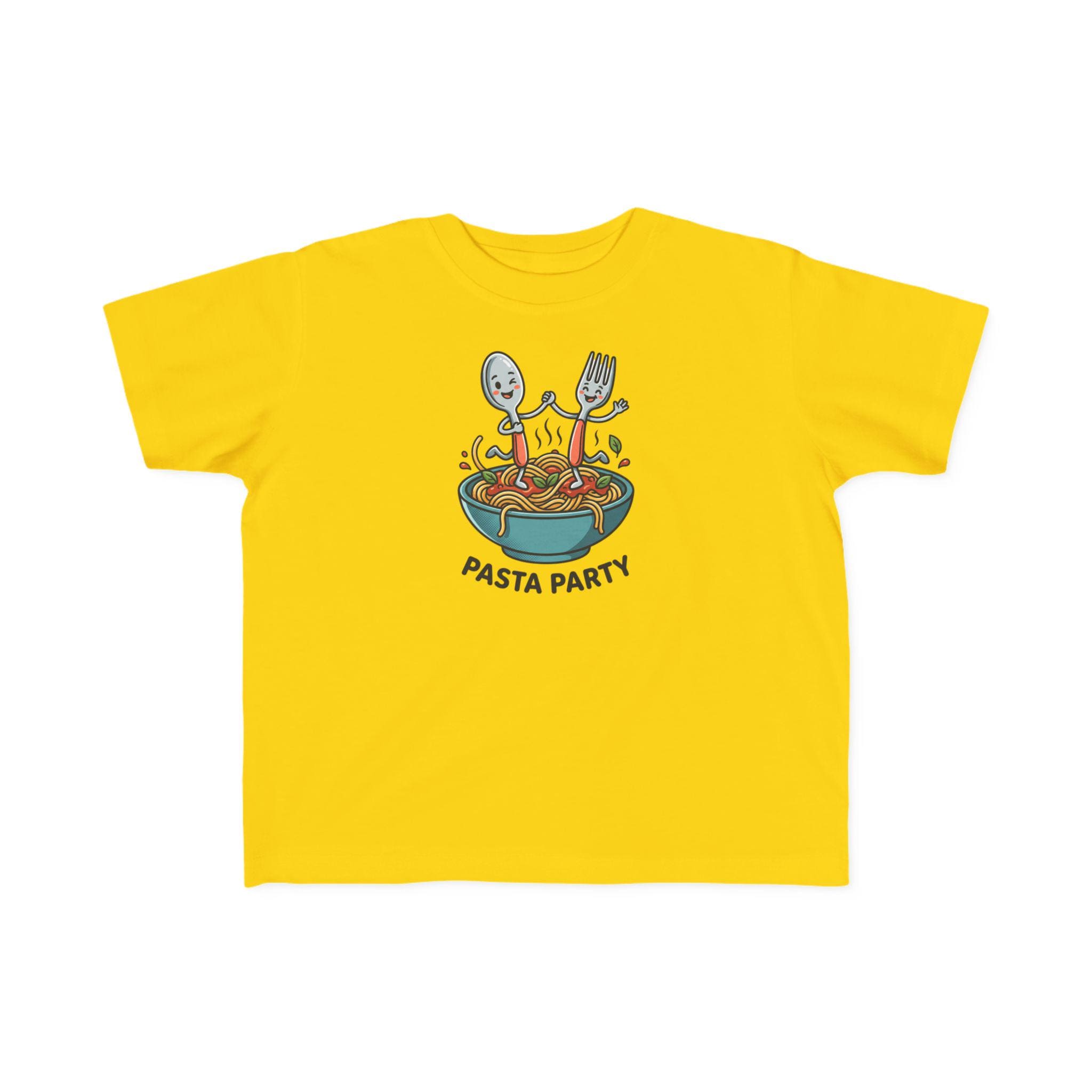 Kids Pasta Party T-Shirt | Spaghetti Bowl Illustration, Fork Spoon Graphic