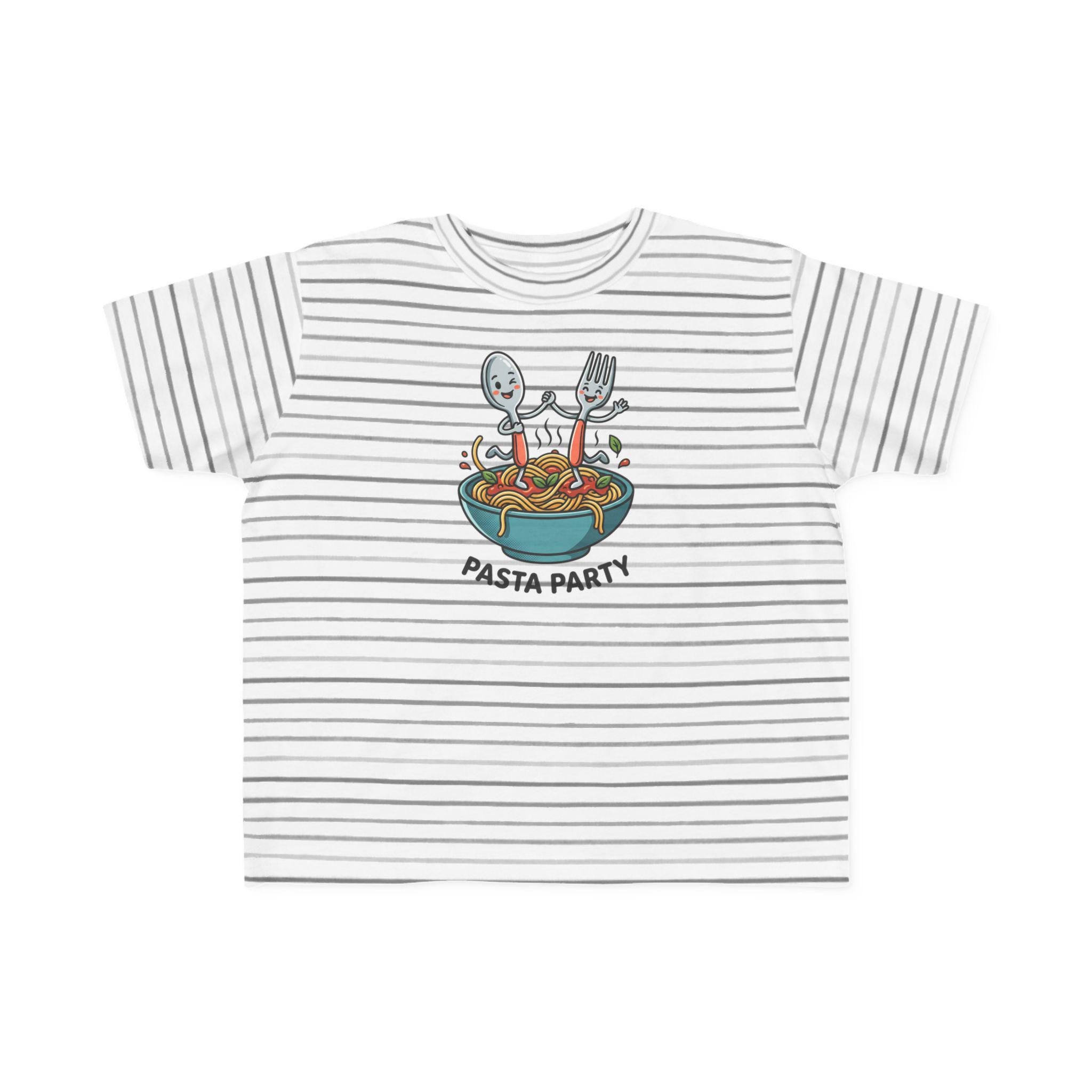 Kids Pasta Party T-Shirt | Spaghetti Bowl Illustration, Fork Spoon Graphic