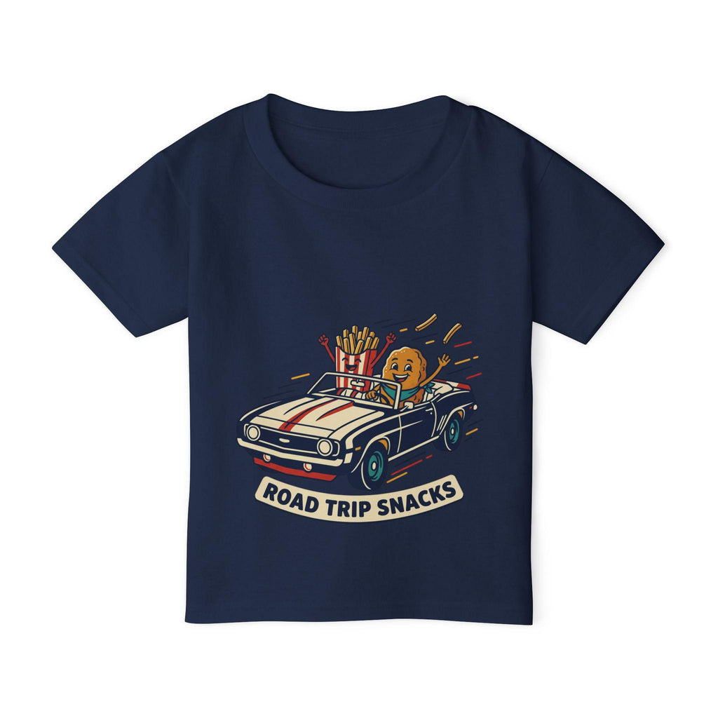 Road Trip Snacks Toddler T-shirt | Cartoon Fries & Cookie Car