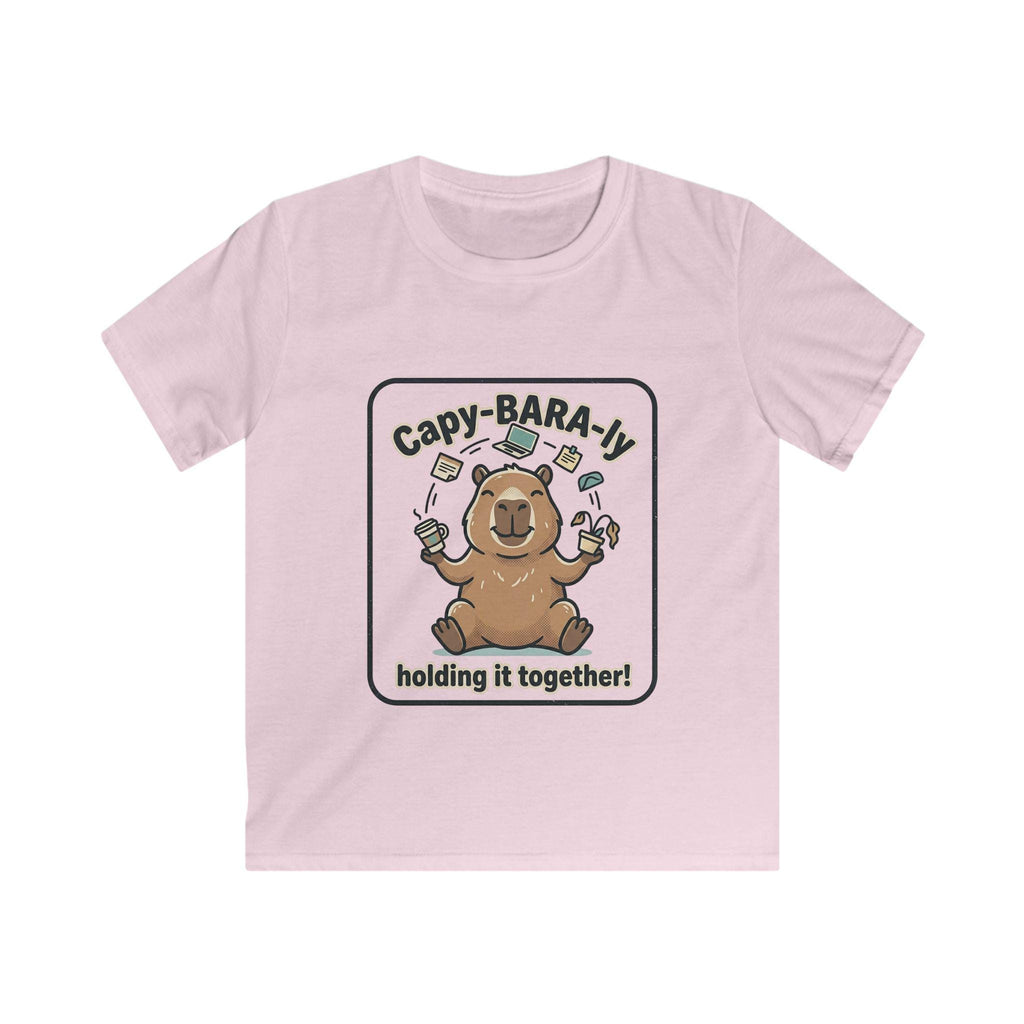 Capybara Juggling Kids Tee | "Capy-BARA-ly Holding It Together!" Shirt