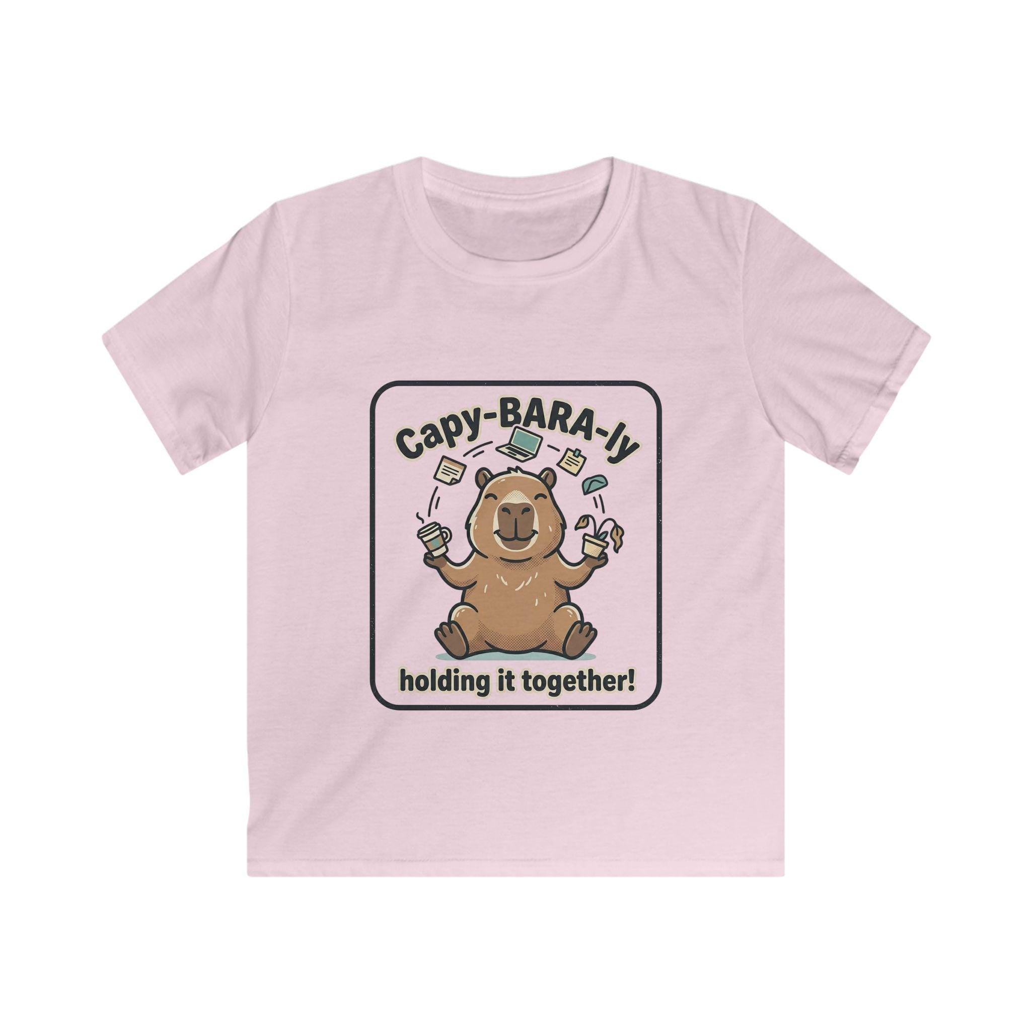 Capybara Juggling Kids Tee | "Capy-BARA-ly Holding It Together!" Shirt