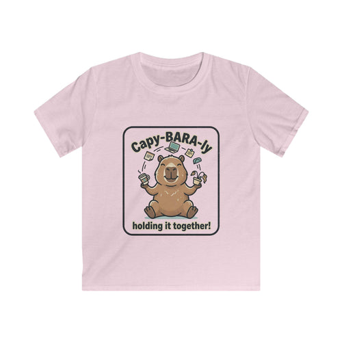 Capybara Juggling Kids Tee | "Capy-BARA-ly Holding It Together!" Shirt