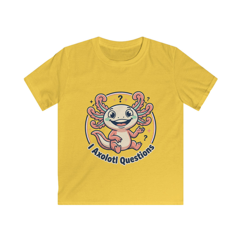 Kids Axolotl Questions Tee | Cheerful Illustration Children's Shirt