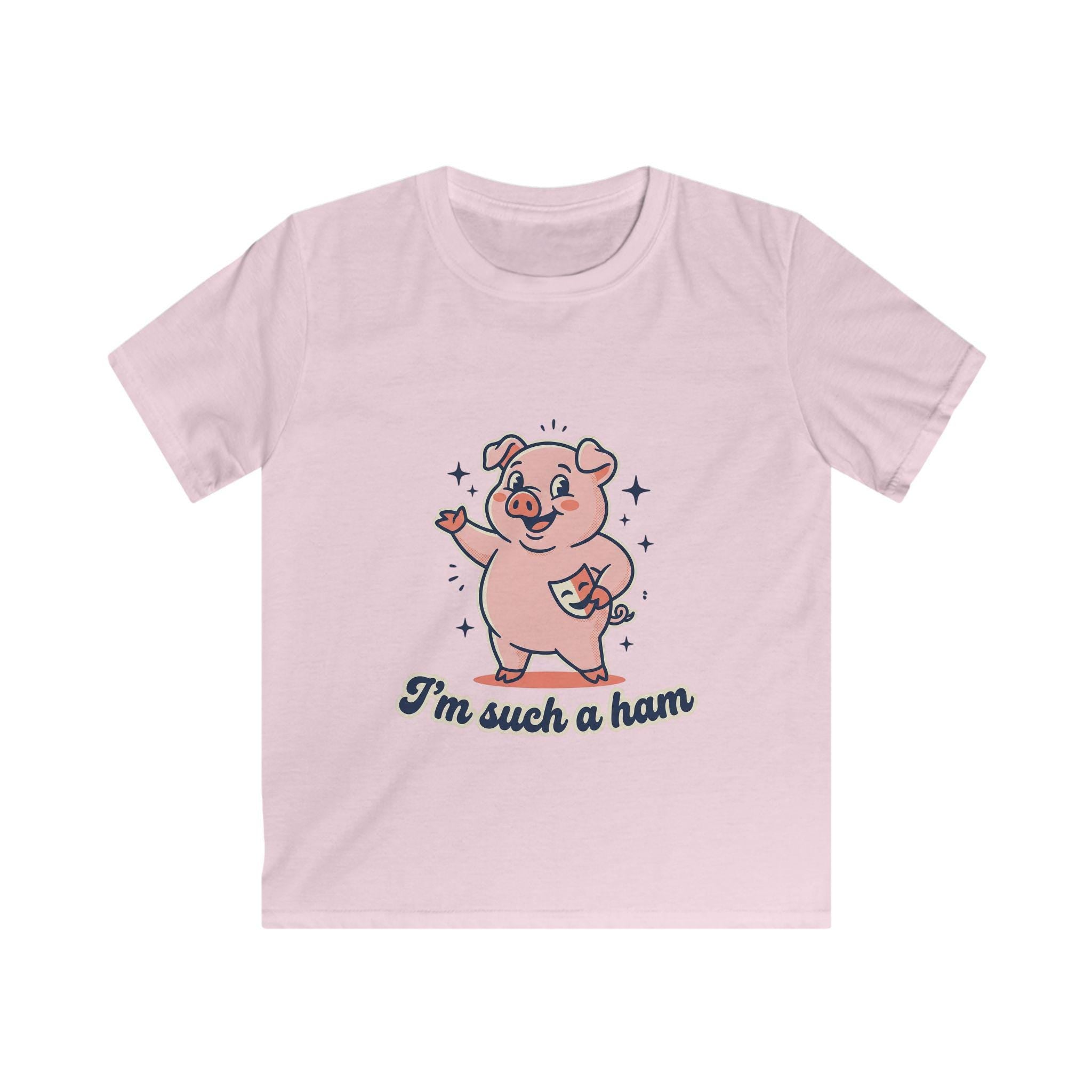 Pink Cartoon Pig "I'm Such a Ham" Kids Tee | Playful Animal Shirt