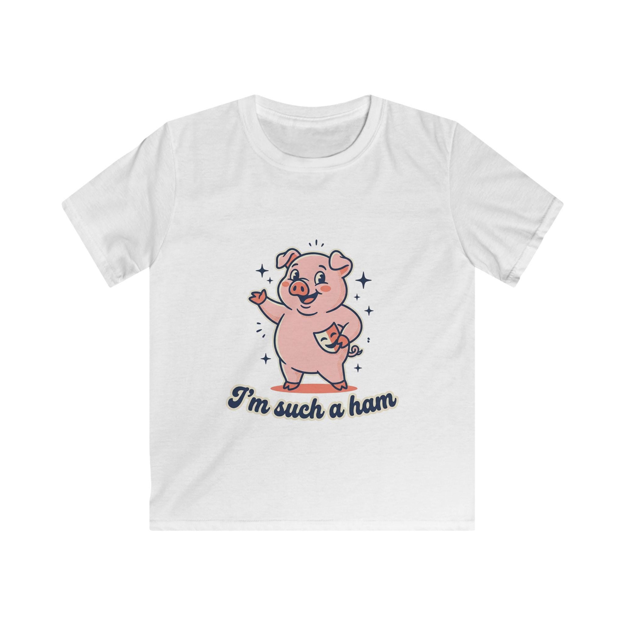 Pink Cartoon Pig "I'm Such a Ham" Kids Tee | Playful Animal Shirt