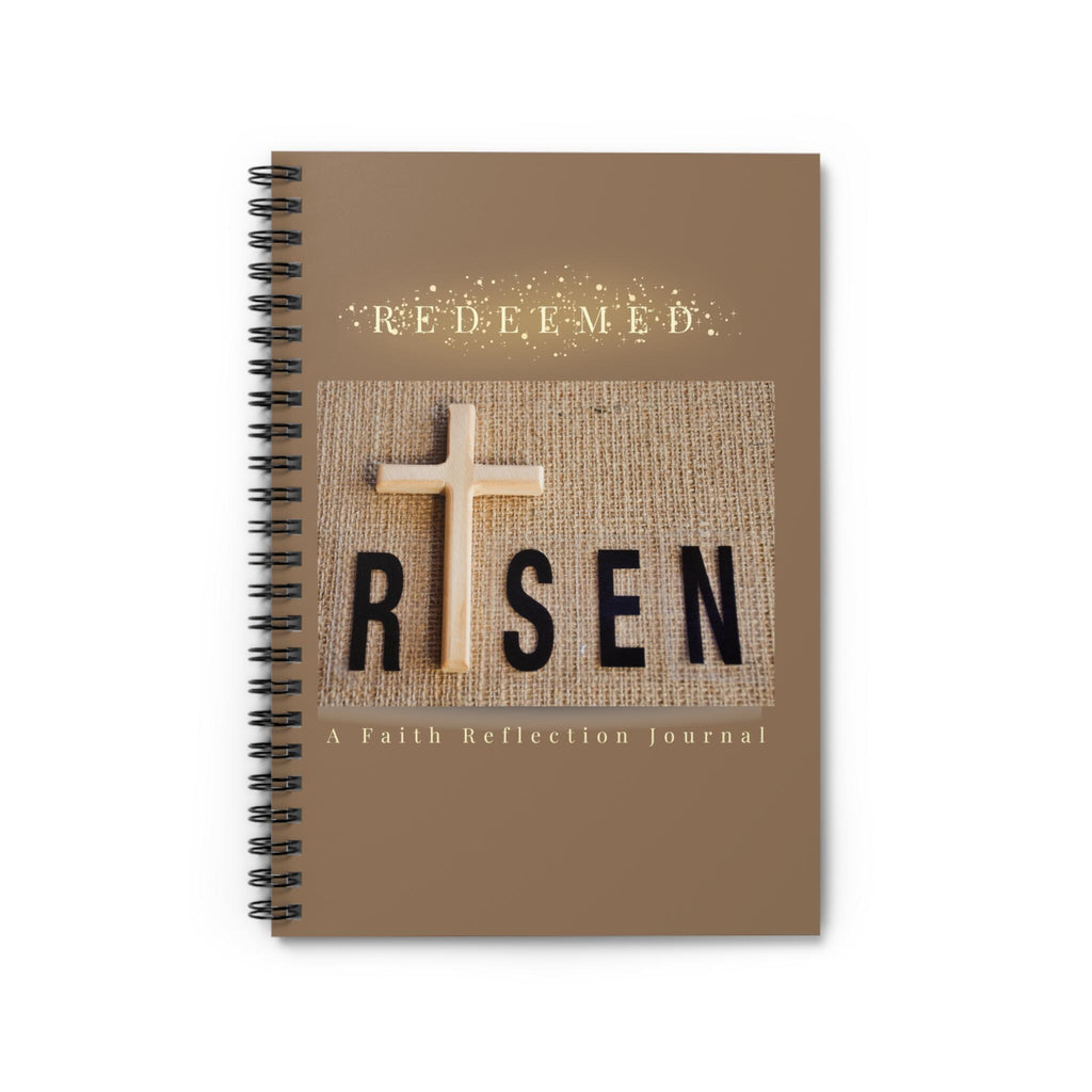 Risen Christian Prayer Journal, Faith Reflection Notebook, Spiral Ruled Bible Study (6" x 8")