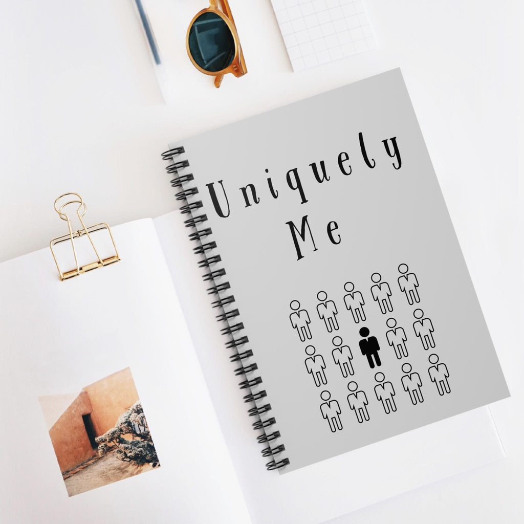 Uniquely Me Spiral Notebook, Self-Love Journal, Motivational Ruled Pages