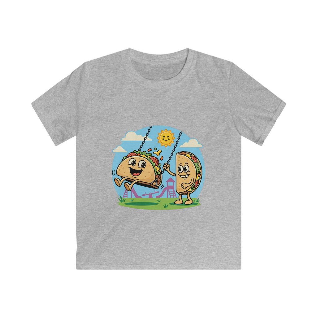 Kids Taco and Tortilla Playground Tee | Playful Food Cartoon Shirt