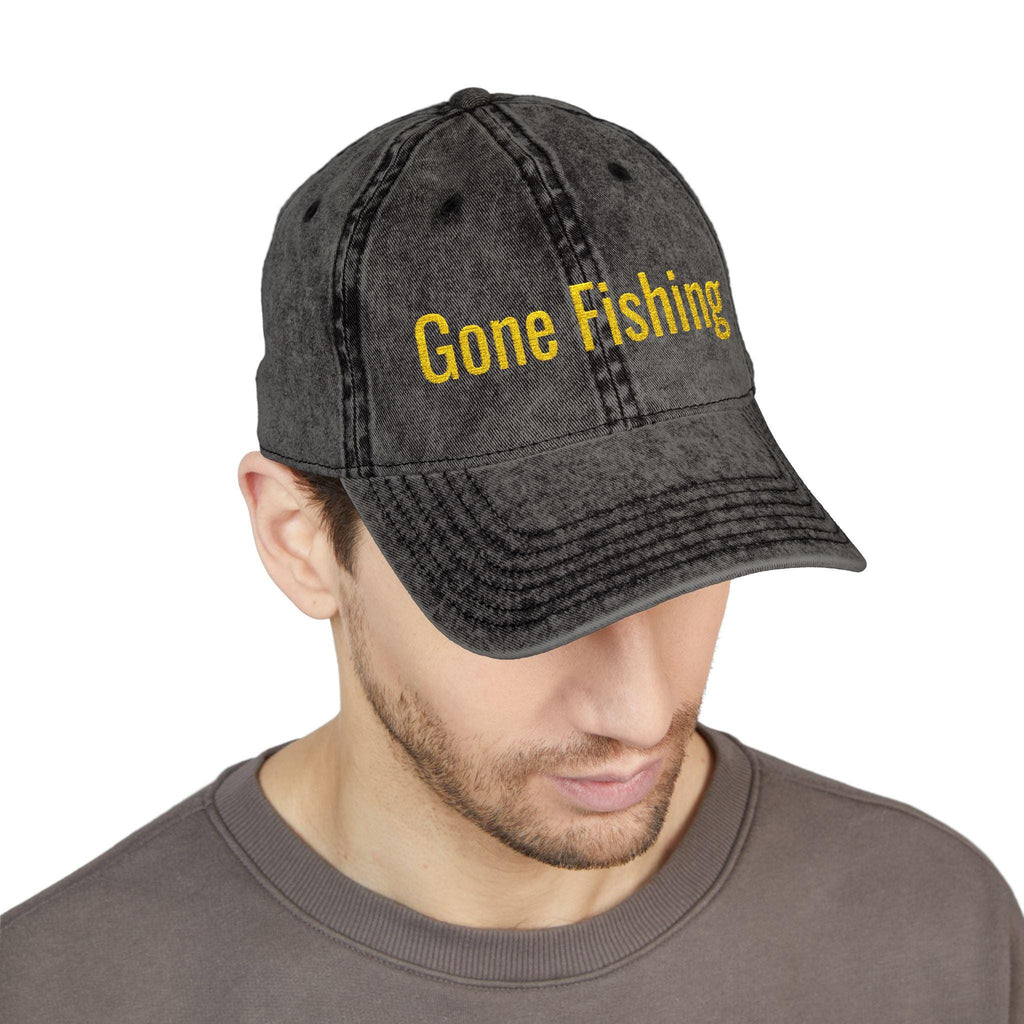 Gone Fishing Cap | Vintage Washed Embroidered Hat