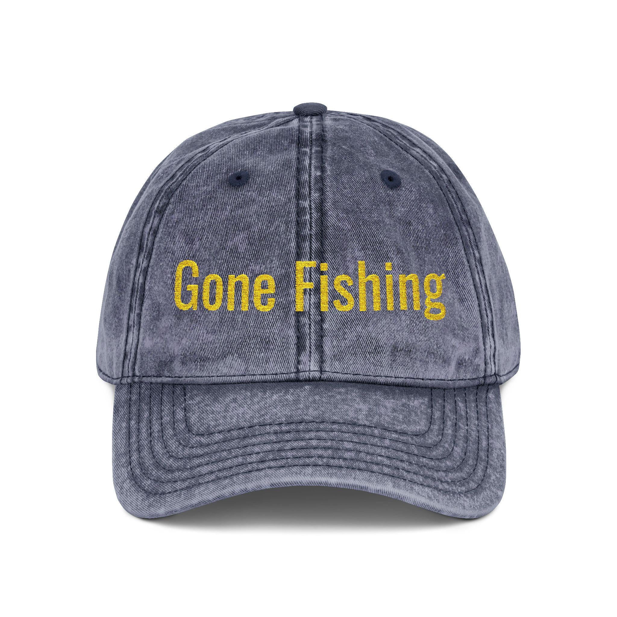 Gone Fishing Cap | Vintage Washed Embroidered Hat