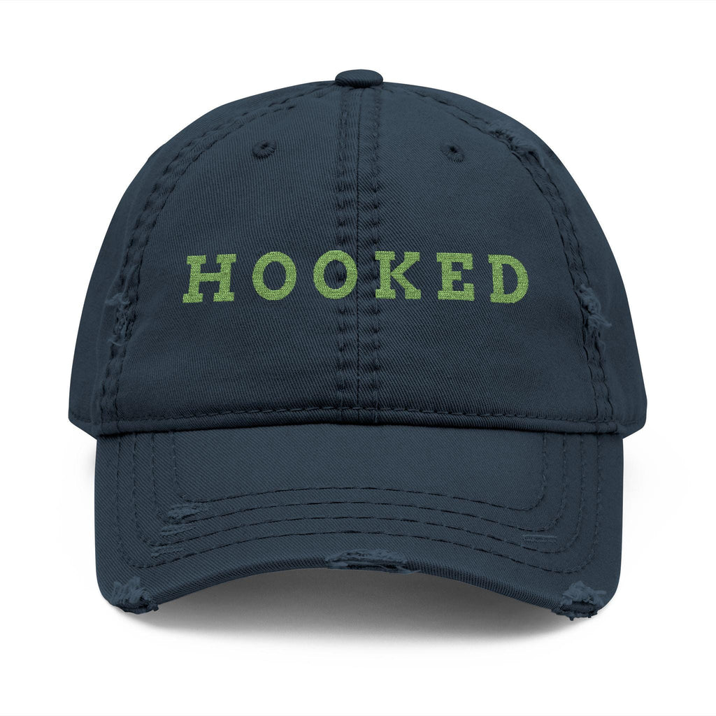 Hooked Embroidered Hat | Distressed Dad Hat