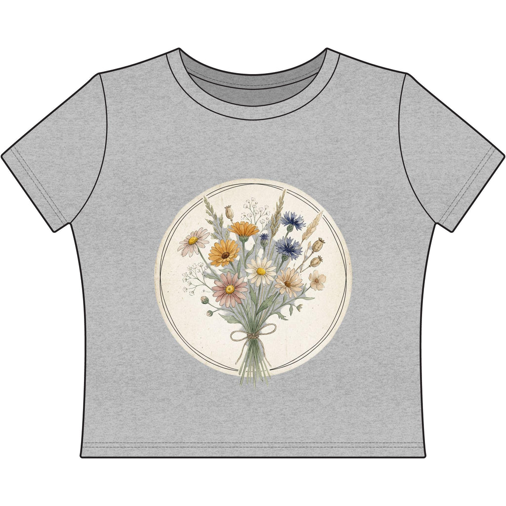 Wildflower Bouquet Tee | Floral Vintage Button Bouquet Shirt