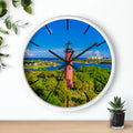 Jupiter Inlet Lighthouse Wooden Wall Clock, Coastal Nautical Decor, Beach House Timepiece
