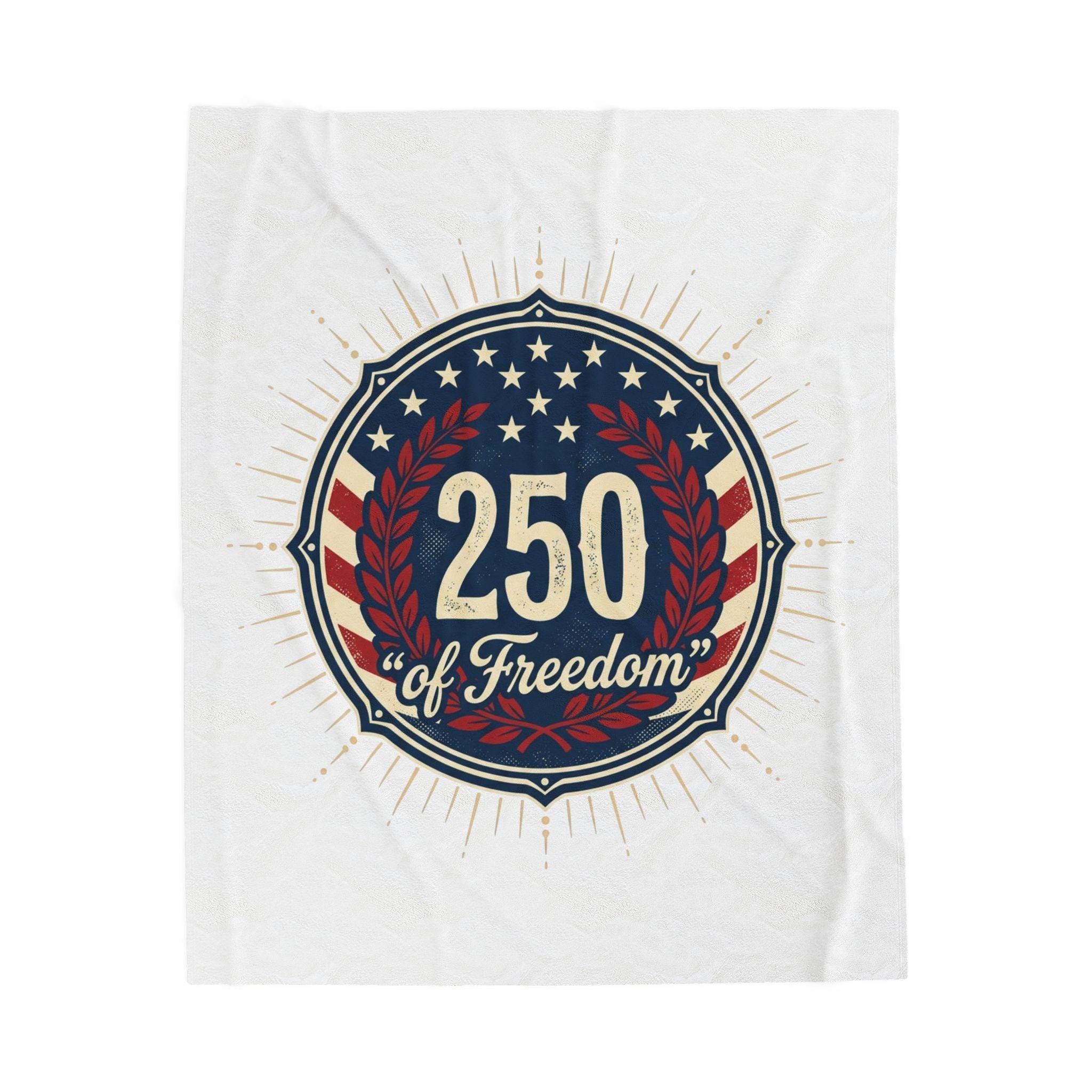 Velveteen Patriotic Emblem Blanket, Vintage American Flag Throw, Eagle Crest Design