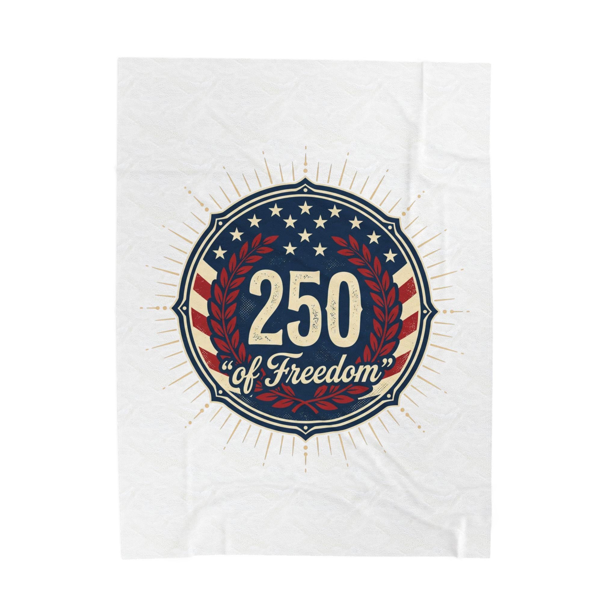 Velveteen Patriotic Emblem Blanket, Vintage American Flag Throw, Eagle Crest Design