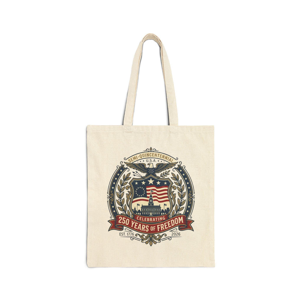 American Flag Centennial Tote Bag, 12oz Cotton Canvas Market Carryall
