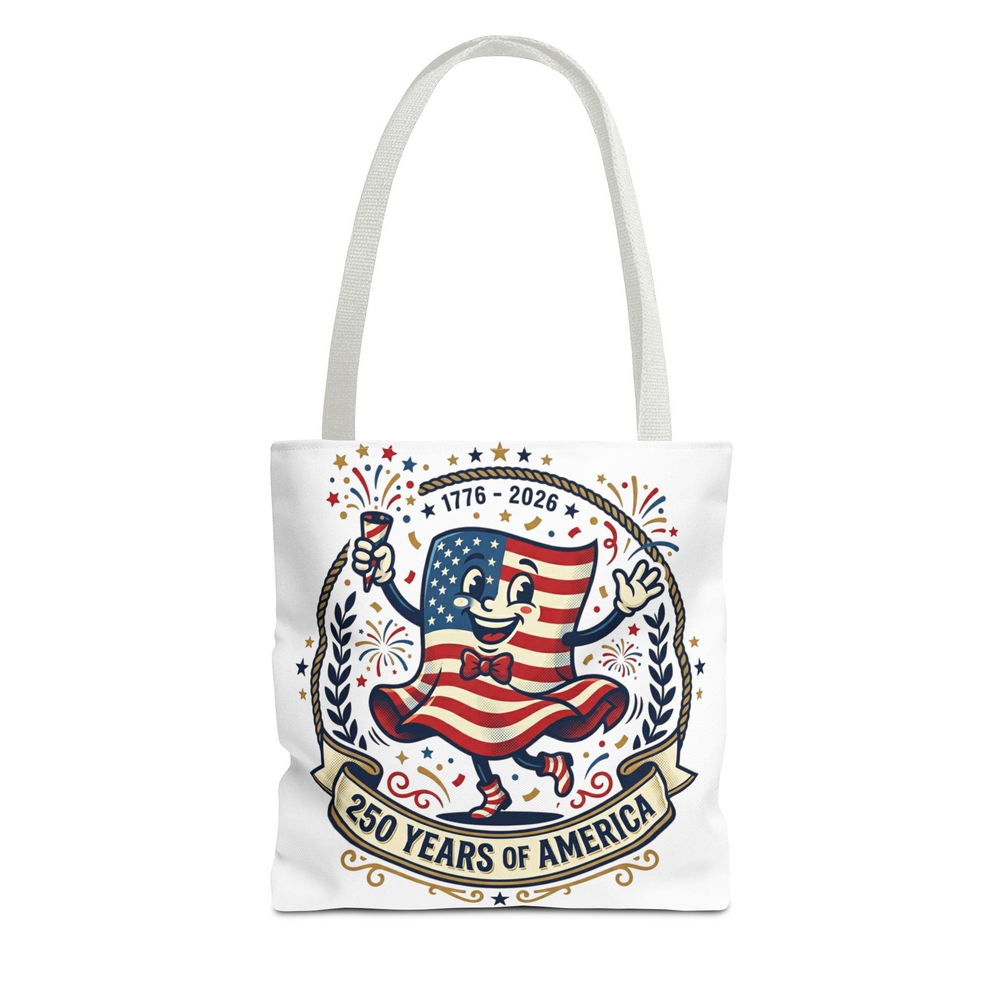250 Years of America retro flag character Tote Bag | 1776-2026 Independence