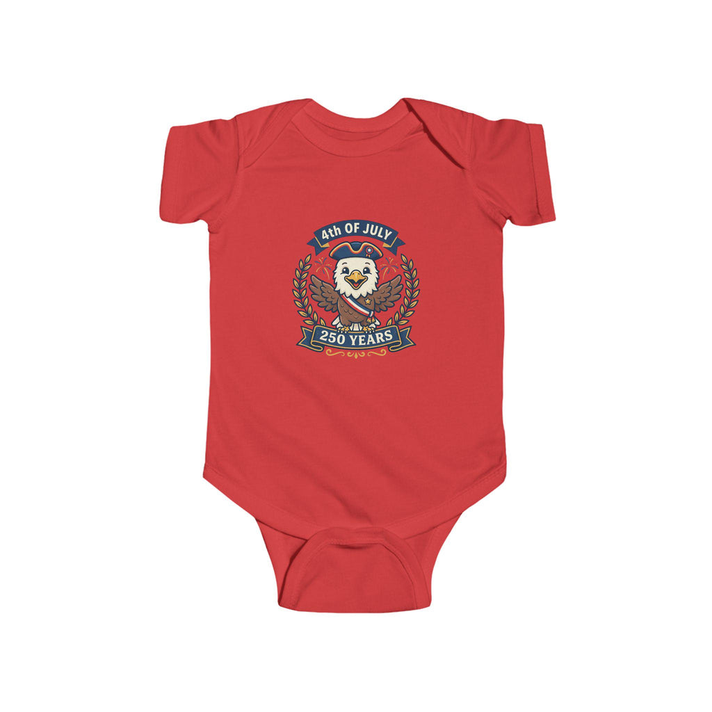 4th of July Eagle Crest Infant Bodysuit | 250 Years Patriotic Emblem