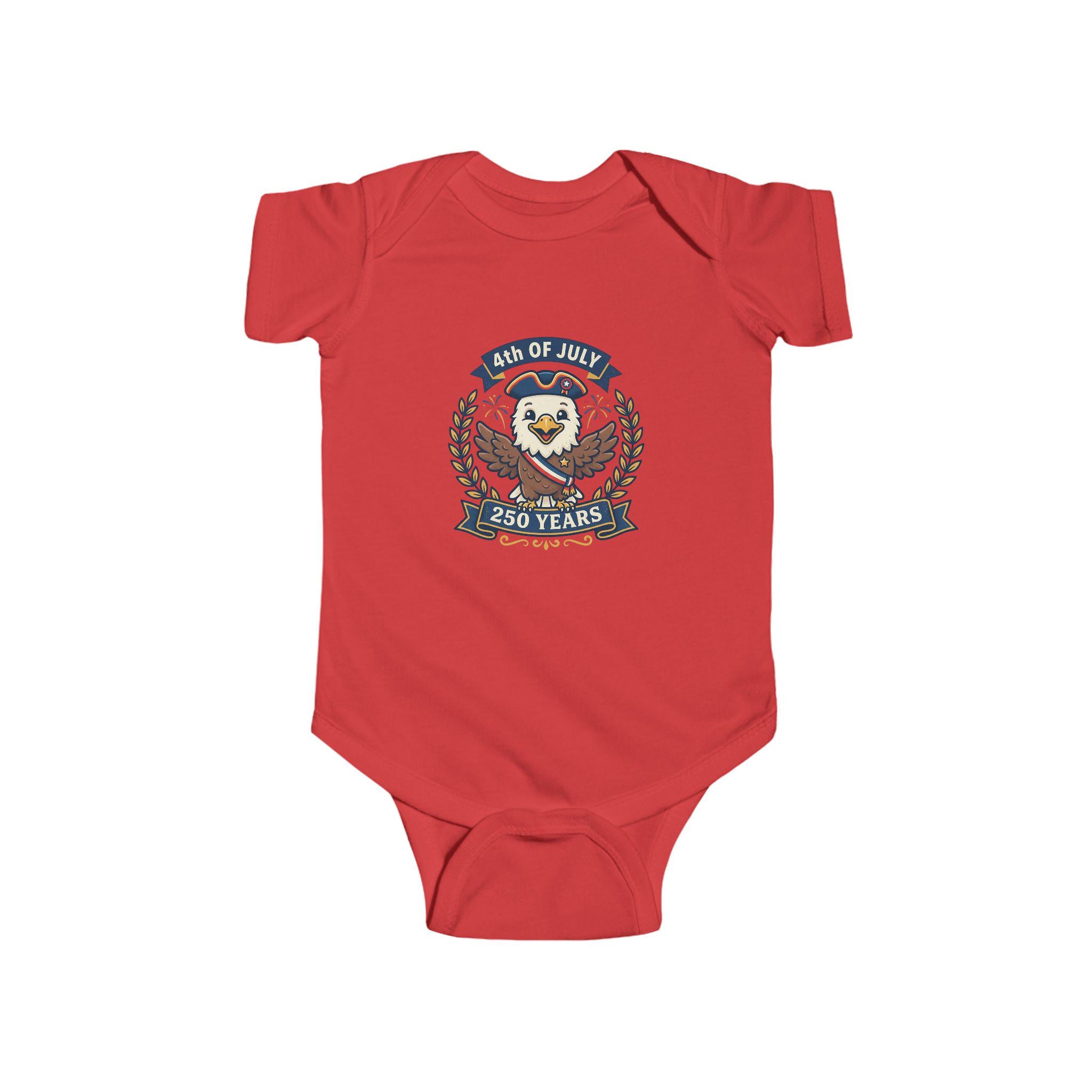 4th of July Eagle Crest Infant Bodysuit | 250 Years Patriotic Emblem