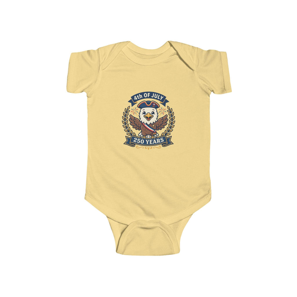 4th of July Eagle Crest Infant Bodysuit | 250 Years Patriotic Emblem