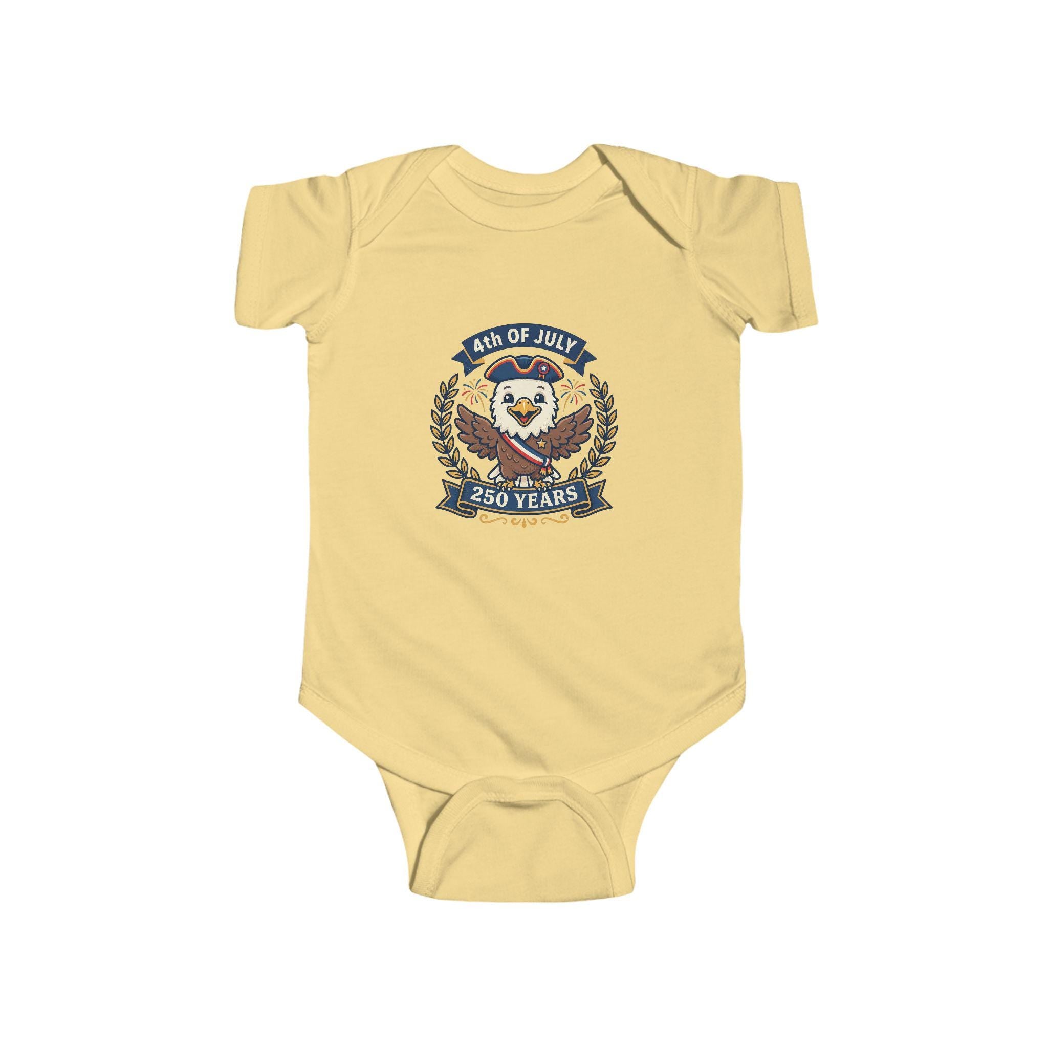 4th of July Eagle Crest Infant Bodysuit | 250 Years Patriotic Emblem