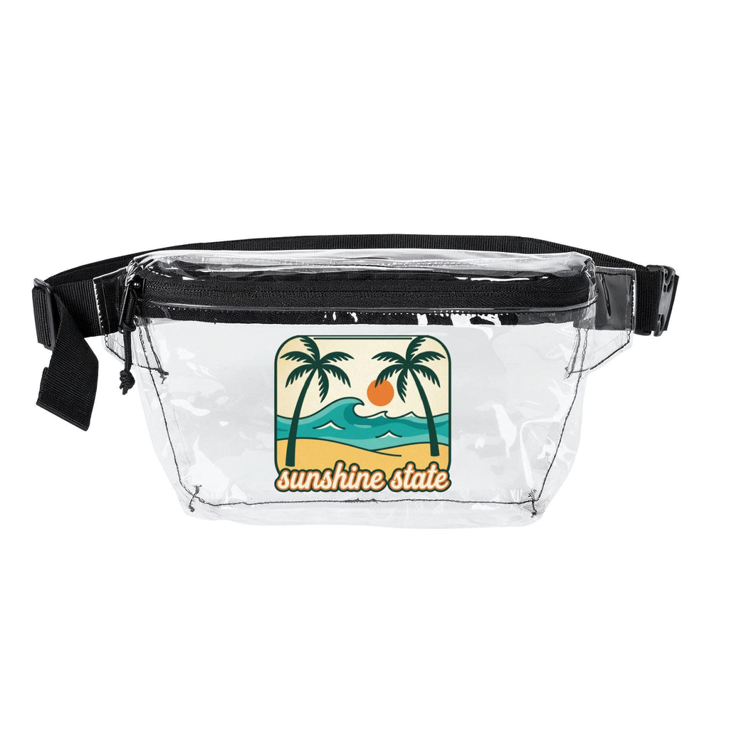 Sunshine State palm trees on sunset Transparent Fanny Pack | clear waist bag