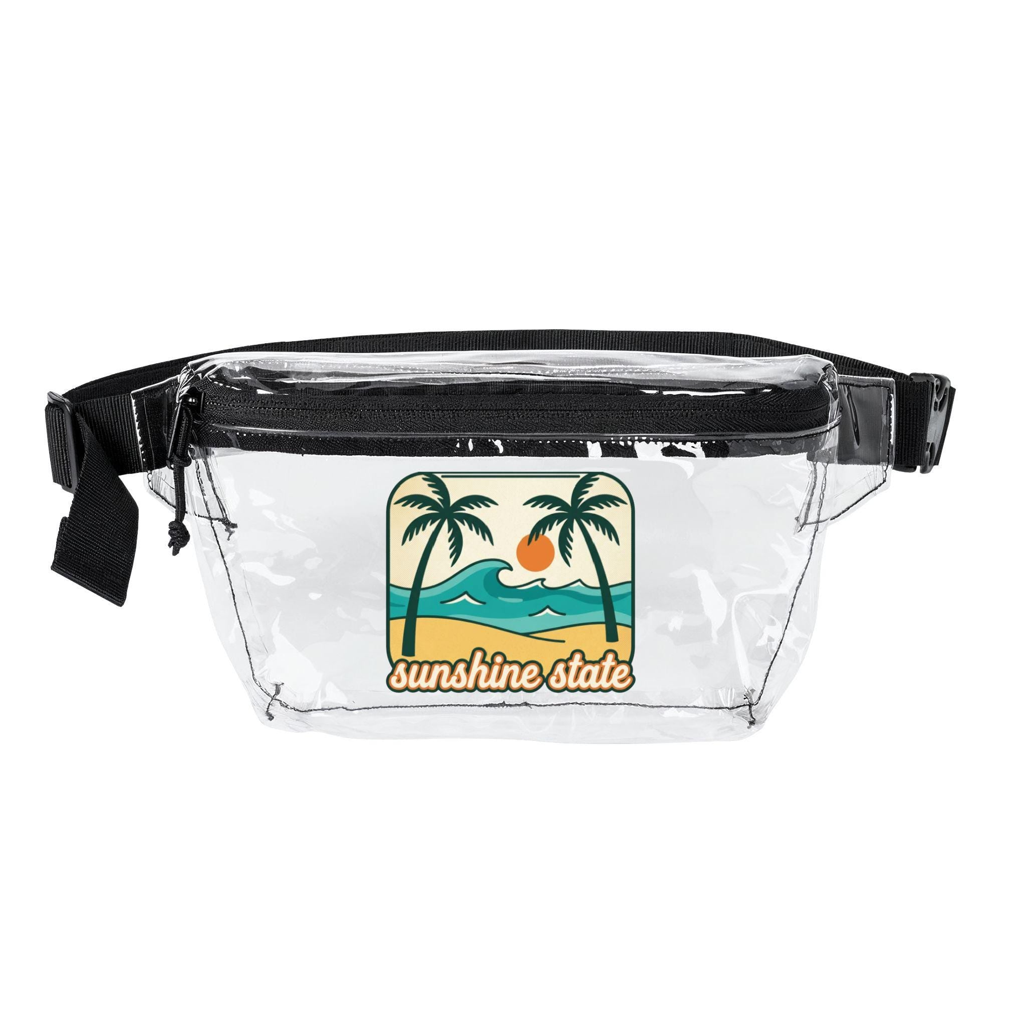 Sunshine State palm trees on sunset Transparent Fanny Pack | clear waist bag