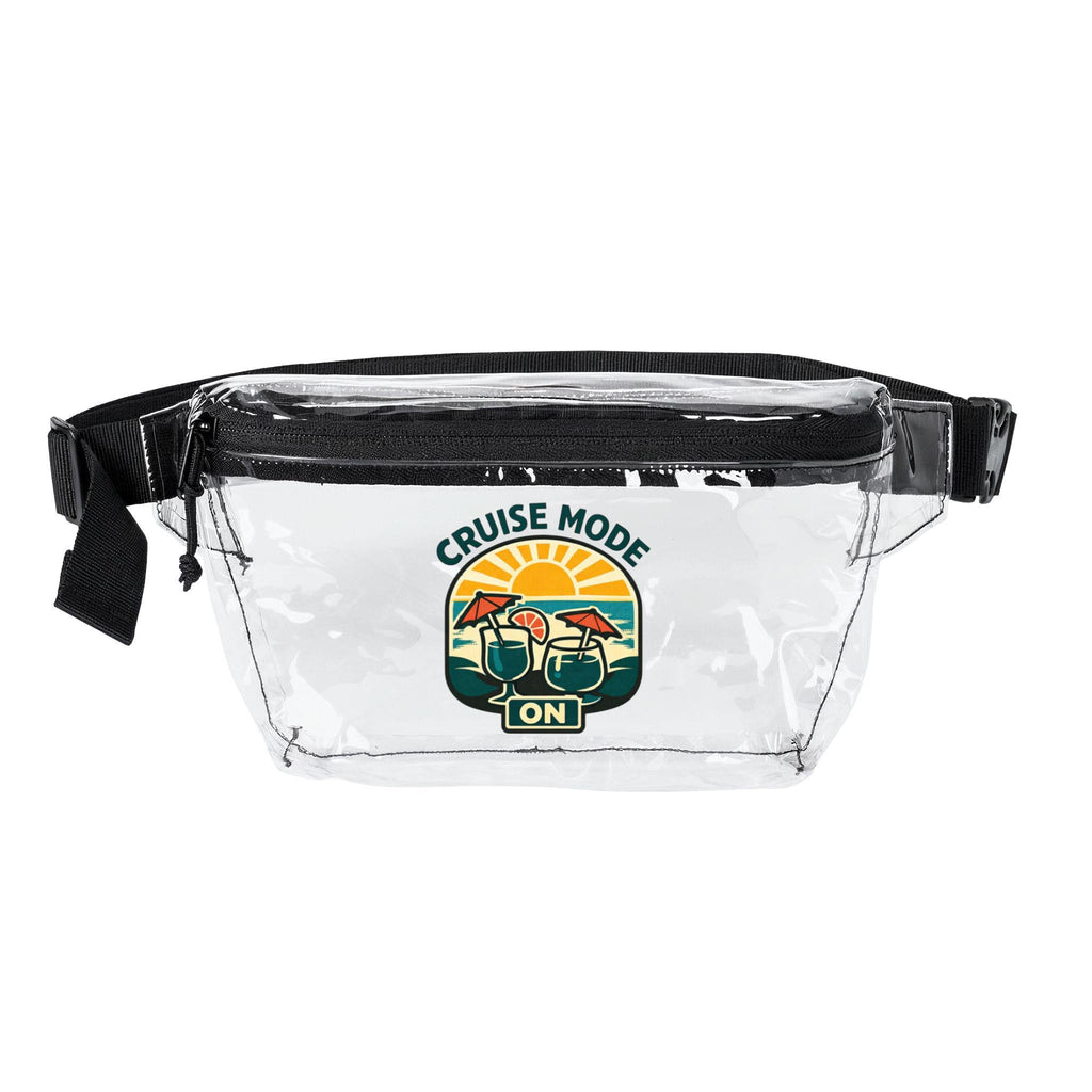 Cruise Mode On Transparent Fanny Pack | Clear IRIDESCENT Festival Waist Bag